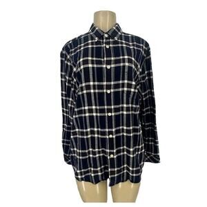 Rails Medium Men Felix Midnight Mahogany Shirt Plaid Button Up Cotton B16